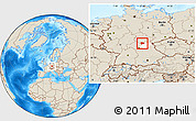 Shaded Relief Location Map of Coburg, highlighted parent region