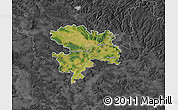 Satellite Map of Coburg, darken, desaturated