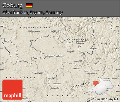 Shaded Relief Map of Coburg