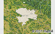 Shaded Relief Map of Coburg, satellite outside