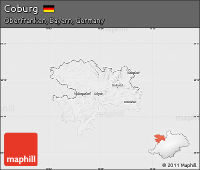 Silver Style Map of Coburg, single color outside