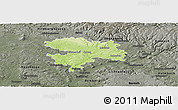 Physical Panoramic Map of Coburg, darken, semi-desaturated
