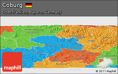 Political Panoramic Map of Coburg