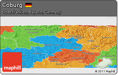 Political Panoramic Map of Coburg