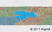 Political Panoramic Map of Coburg, semi-desaturated