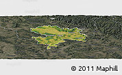 Satellite Panoramic Map of Coburg, darken, semi-desaturated