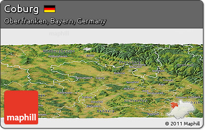 Satellite Panoramic Map of Coburg