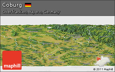 Satellite Panoramic Map of Coburg