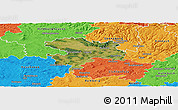 Satellite Panoramic Map of Coburg, political outside