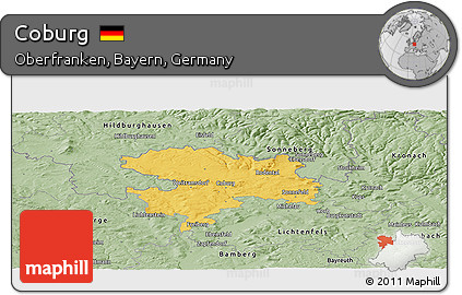 Savanna Style Panoramic Map of Coburg