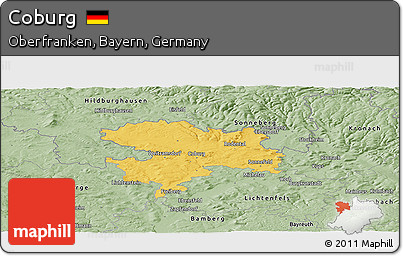 Savanna Style Panoramic Map of Coburg