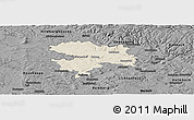 Shaded Relief Panoramic Map of Coburg, darken, desaturated
