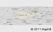 Shaded Relief Panoramic Map of Coburg, desaturated