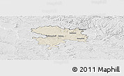 Shaded Relief Panoramic Map of Coburg, lighten, desaturated