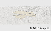 Shaded Relief Panoramic Map of Coburg, lighten, semi-desaturated