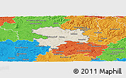 Shaded Relief Panoramic Map of Coburg, political outside