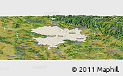 Shaded Relief Panoramic Map of Coburg, satellite outside