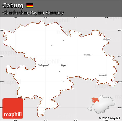 Classic Style Simple Map of Coburg, cropped outside