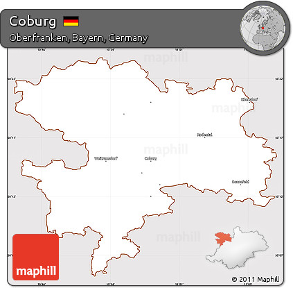 Classic Style Simple Map of Coburg, cropped outside