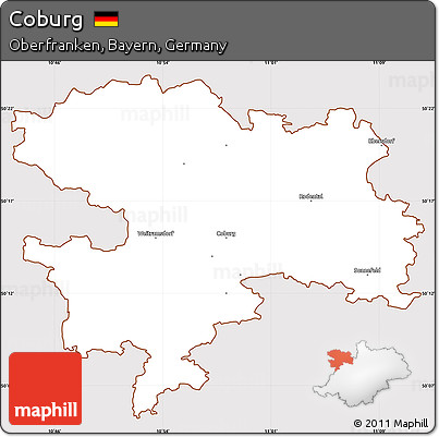 Classic Style Simple Map of Coburg, cropped outside