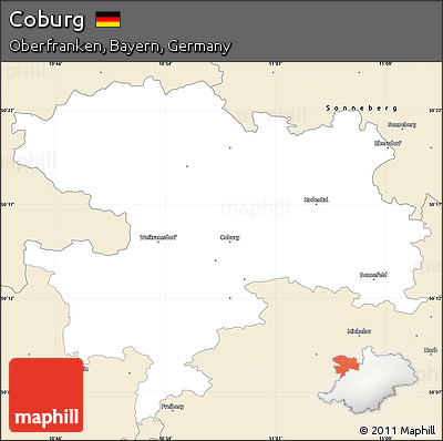 Classic Style Simple Map of Coburg