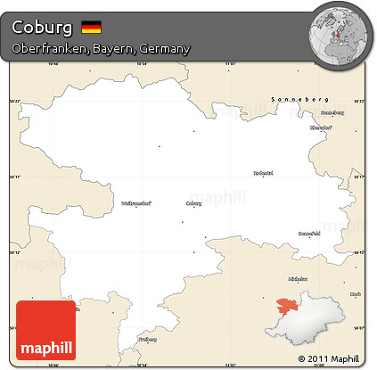 Classic Style Simple Map of Coburg