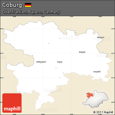 Classic Style Simple Map of Coburg, single color outside