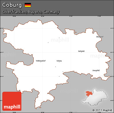 Gray Simple Map of Coburg, cropped outside