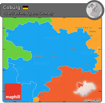 Political Simple Map of Coburg
