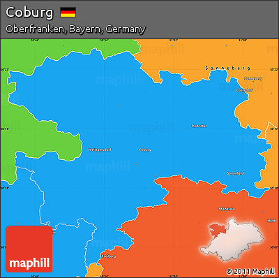 Political Simple Map of Coburg