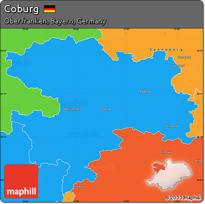 Political Simple Map of Coburg