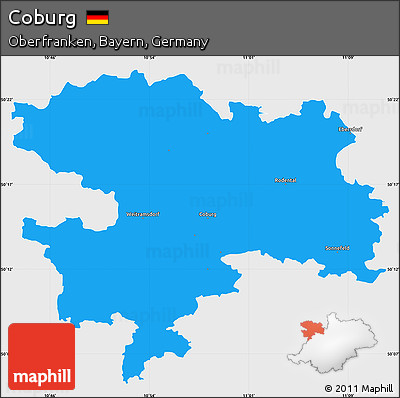 Political Simple Map of Coburg, single color outside
