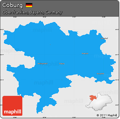 Political Simple Map of Coburg, single color outside