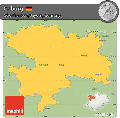 Savanna Style Simple Map of Coburg