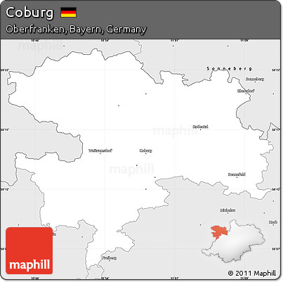 Silver Style Simple Map of Coburg