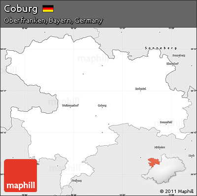 Silver Style Simple Map of Coburg