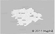 Gray 3D Map of Hof, single color outside