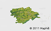 Satellite 3D Map of Hof, single color outside