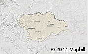 Shaded Relief 3D Map of Hof, lighten, semi-desaturated