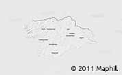 Silver Style 3D Map of Hof, single color outside