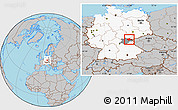 Gray Location Map of Hof, highlighted country, highlighted parent region