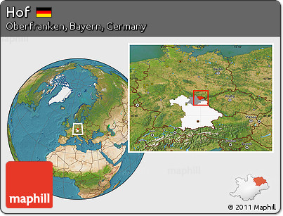 Satellite Location Map of Hof, highlighted parent region, highlighted grandparent region