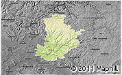 Physical 3D Map of Kronach, darken, desaturated
