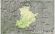 Physical 3D Map of Kronach, darken, semi-desaturated