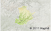Physical 3D Map of Kronach, lighten, semi-desaturated