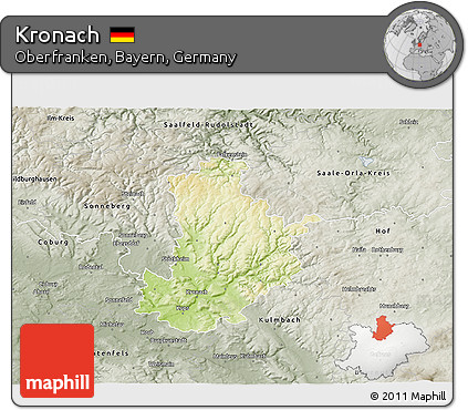 Physical 3D Map of Kronach, semi-desaturated