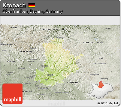 Physical 3D Map of Kronach, semi-desaturated