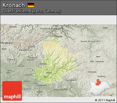 Physical 3D Map of Kronach, semi-desaturated