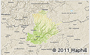 Physical 3D Map of Kronach, shaded relief outside