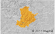 Political 3D Map of Kronach, lighten, desaturated